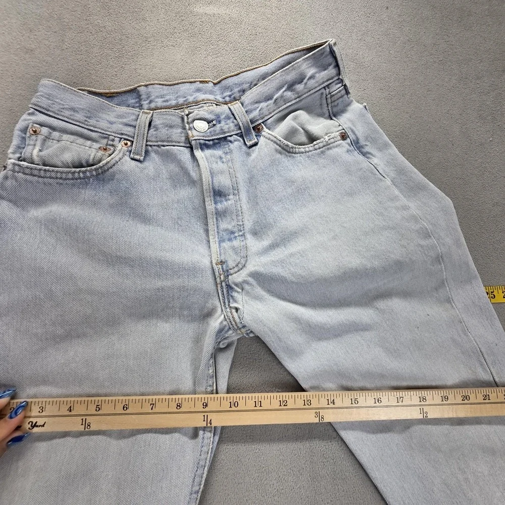 Vintage Levis 501 Jeans Mens 30x30 Light Wash Student Made USA Button Fly